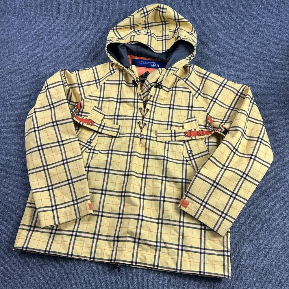 Vintage Junya Watanabe MAN CDG Jacket Mens Medium Yellow Gore-Tex Hooded Anorak